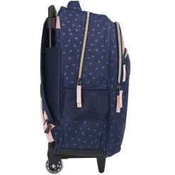 Milky Kiss Sac à Dos à Roulettes Bleu Et Rose Paillettes Coeurs Imprimé CHAT -Sac maternelle Soldes B2CD 397