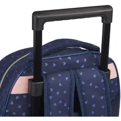 Milky Kiss Sac à Dos à Roulettes Bleu Et Rose Paillettes Coeurs Imprimé CHAT -Sac maternelle Soldes B2CD 400