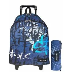 Cactus Sac à Dos à Roulettes & Trousse Offerte Cactus