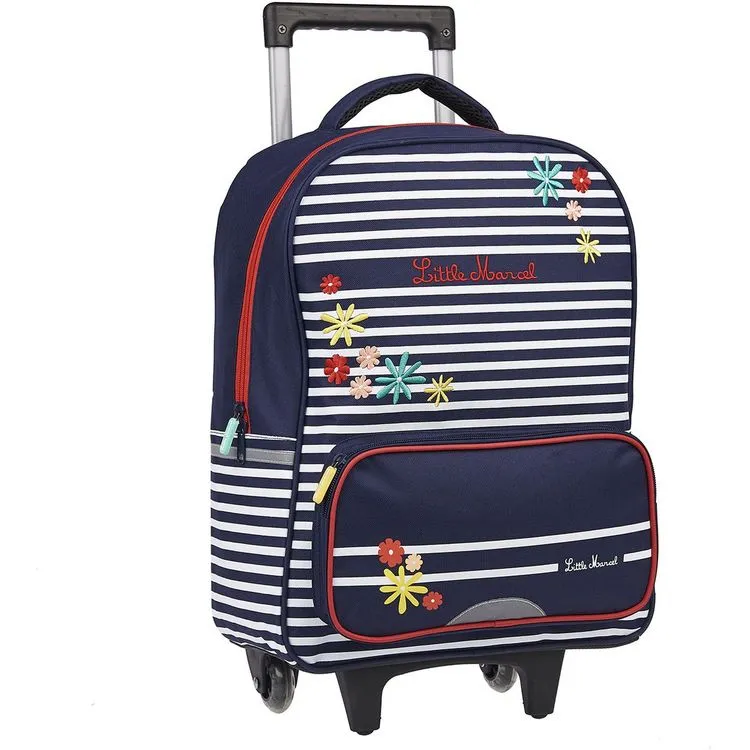 Little Marcel Sac à Dos à Roulettes Bleu Avec Rayures Blanches 4 Little Marcel Sac à Dos à Roulettes Bleu Avec Rayures Blanches – Image 2