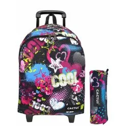 Cactus Sac à Dos à Roulettes & Trousse Offerte Cactus