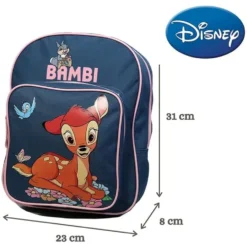 DISNEY Sac Maternelle Bleu Avec Pochette Avant Bambi -Sac maternelle Soldes B2CD 57