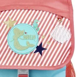 AUCHAN Sac à Dos 2 Compartiments 38 Cm Bleu Et Rose Fashion Mermaid -Sac maternelle Soldes B2CD 668