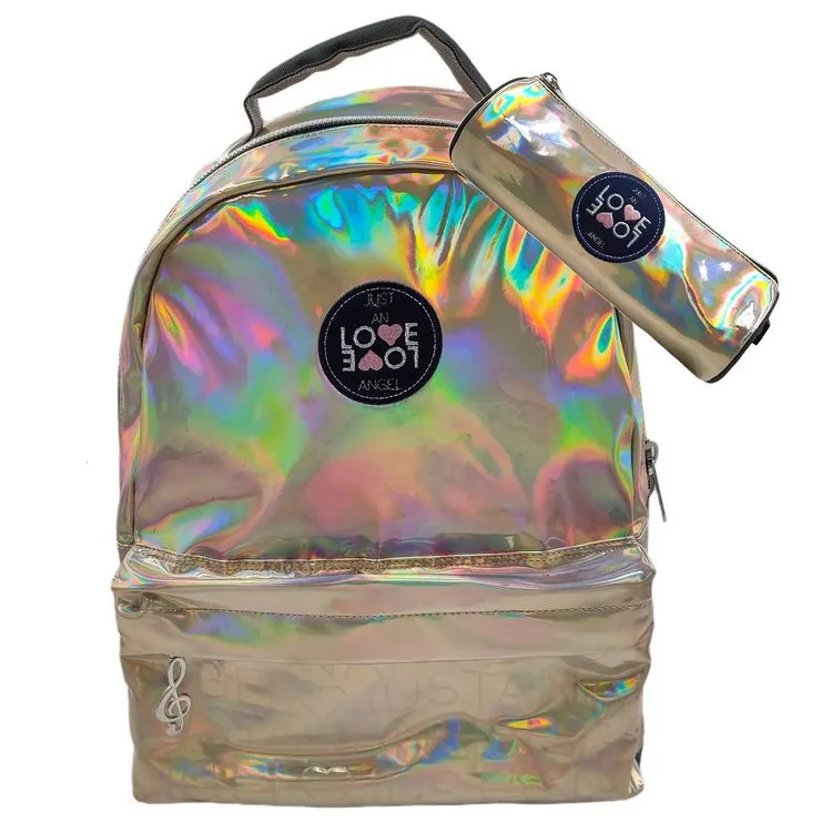 Love Love Sac à Dos 2 Compartiments Doré + Trousse Ronde Dorée 3 Love Love Sac à Dos 2 Compartiments Doré + Trousse Ronde Dorée