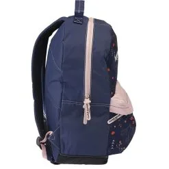 Naf Naf Sac à Dos 1 Compartiment Bleu Et Beige Motifs Végétaux -Sac maternelle Soldes B2CD 763