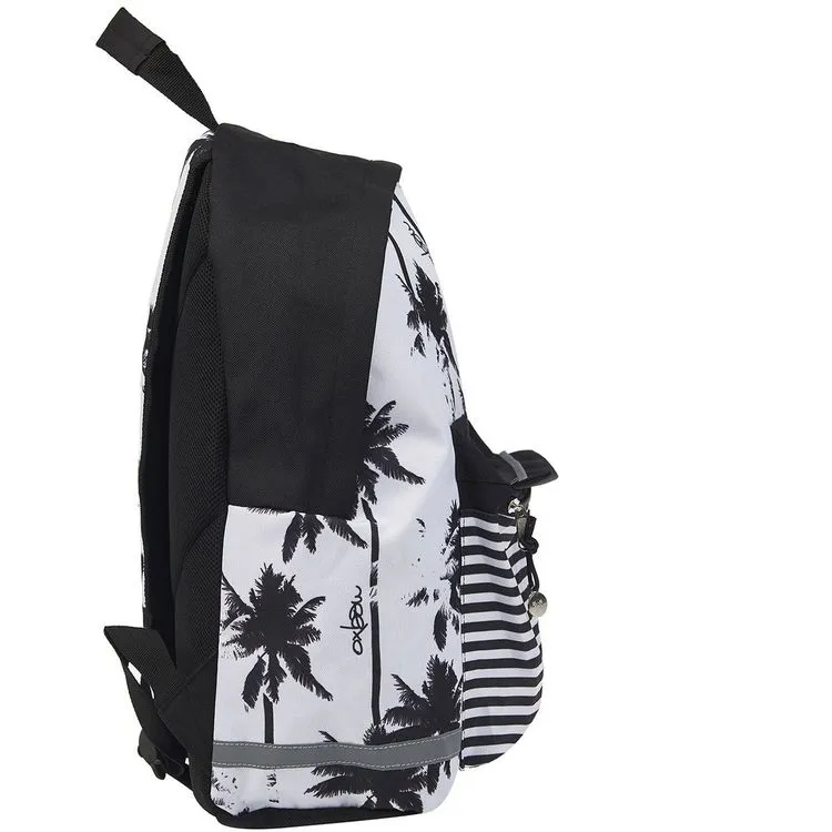 Oxbow Sac à Dos 1 Compartiment Noir Et Blanc Motifs Palmiers 5 Oxbow Sac à Dos 1 Compartiment Noir Et Blanc Motifs Palmiers – Image 3