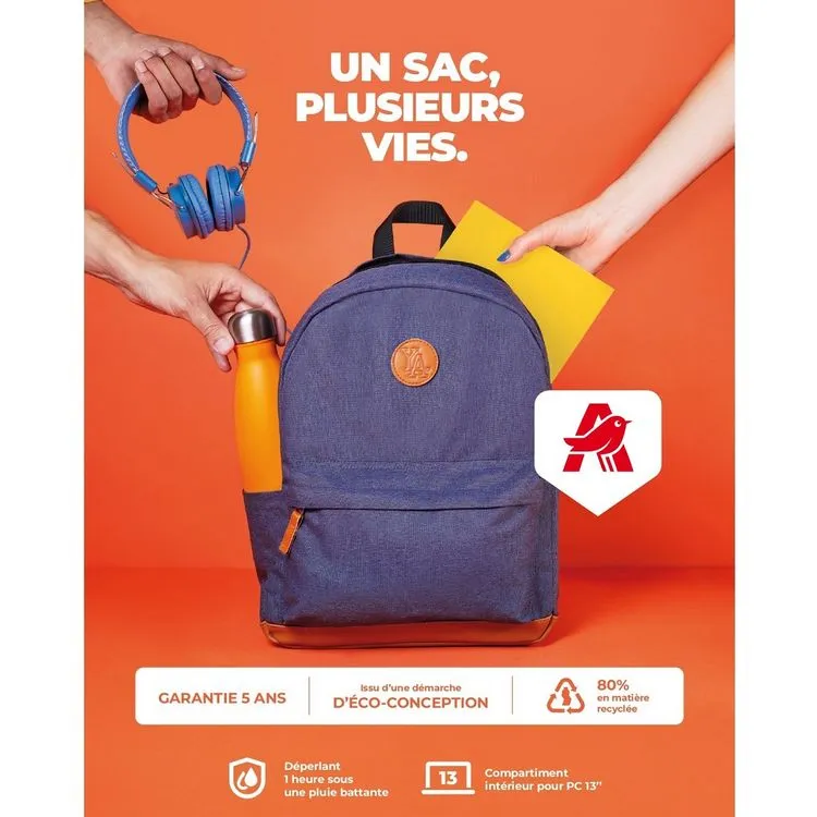 YOUNG'S ATTITUDE Sac à Dos Bleu Eco Conçu Avec Poche Pour Ordinateur 8 YOUNG'S ATTITUDE Sac à Dos Bleu Eco Conçu Avec Poche Pour Ordinateur – Image 6