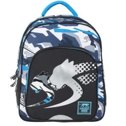 AIRNESS Sac à Dos 2 Compartiments Bleu Blanc Et Noir Motif Camouflage
