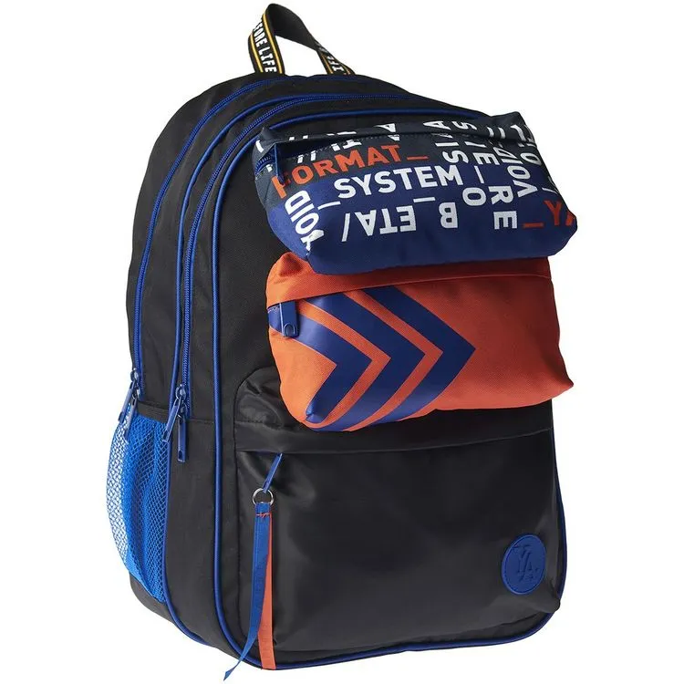 YOUNG'S ATTITUDE Sac à Dos 2 Compartiments Noir Et Bleu Avec Pochettes Come On 5 YOUNG'S ATTITUDE Sac à Dos 2 Compartiments Noir Et Bleu Avec Pochettes Come On – Image 3