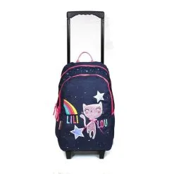 Bagtrotter Sac à Dos à Roulettes Lililou Chat Bleu Marine Bagtrotter -Sac maternelle Soldes B2CD 884