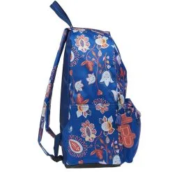 LES PETITES BOMBES Sac à Dos 1 Compartiment Bleu Motifs Fleurs -Sac maternelle Soldes B2CD 926