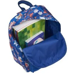 LES PETITES BOMBES Sac à Dos 1 Compartiment Bleu Motifs Fleurs -Sac maternelle Soldes B2CD 928