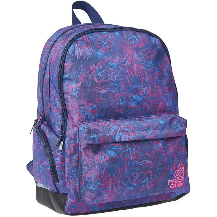 FREEGUN Sac à Dos 2 Compartiments Violet Motif Tropical 4 FREEGUN Sac à Dos 2 Compartiments Violet Motif Tropical – Image 2