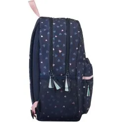 Milky Kiss Sac à Dos 2 Compartiments 43 Cm Bleu Pailleté Coeurs Imprimé CHAT -Sac maternelle Soldes B2CD 970