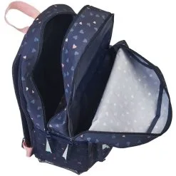 Milky Kiss Sac à Dos 2 Compartiments 43 Cm Bleu Pailleté Coeurs Imprimé CHAT -Sac maternelle Soldes B2CD 971